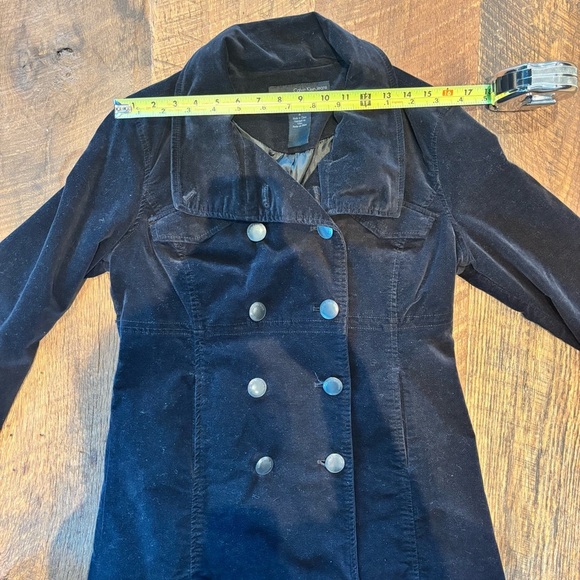 Calvin Klein Women's Double-Breasted velvet Black Peacoat - Picture 4 of 7